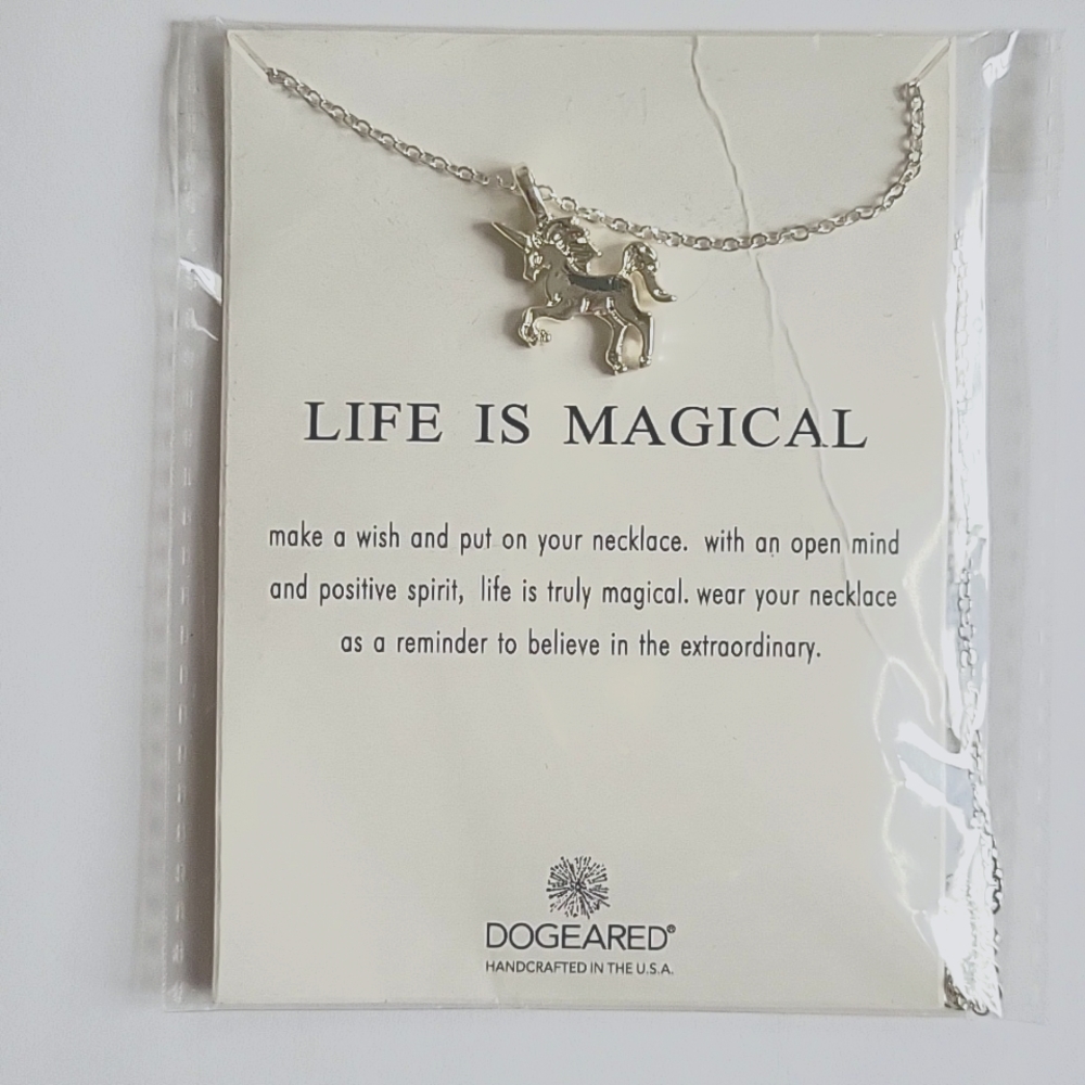 DOGEARRED - Unicorn Wish Necklace 20" Chain - Stainless Steel